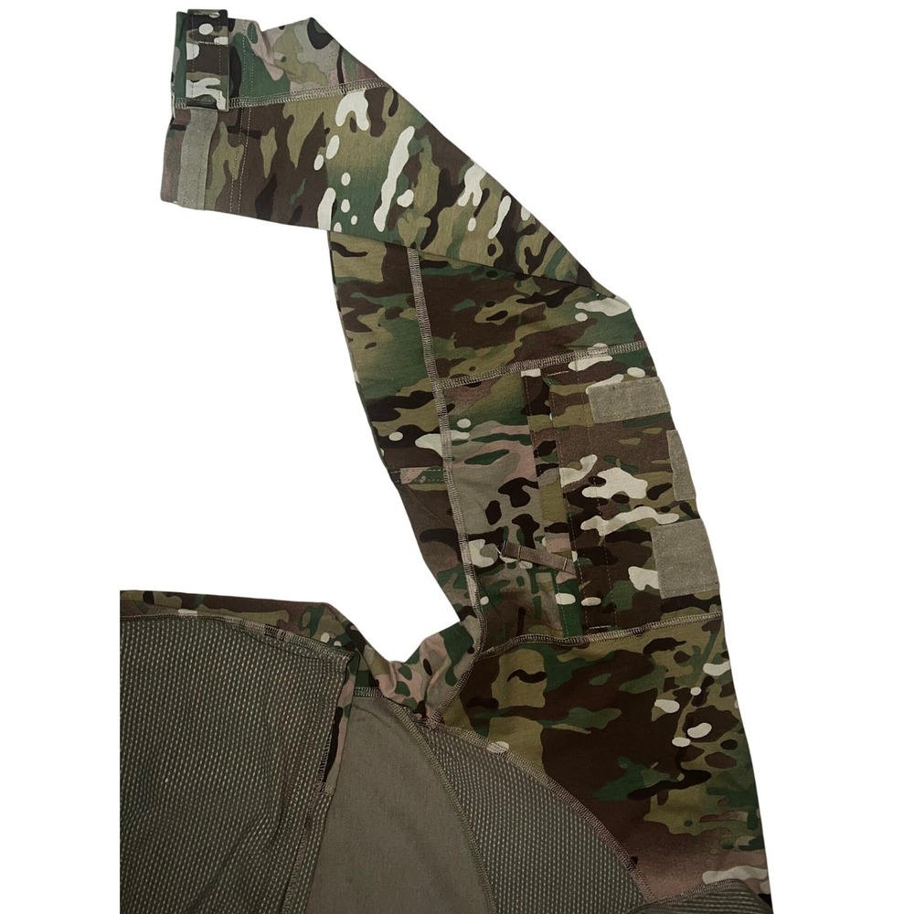 Mens Large Army Combat Shirt Long Sleeve Multicam Mesh Shirt Flame Resistant - Picture 9 of 10